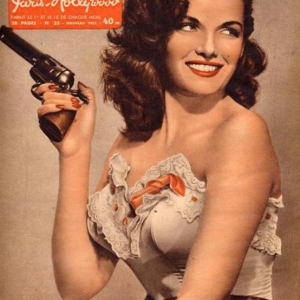 Vintage paris hollywood pinup jane russell with guns