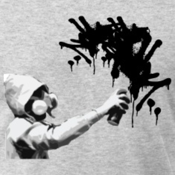 Heather grey graffiti guy2 t shirts (short sleeve)