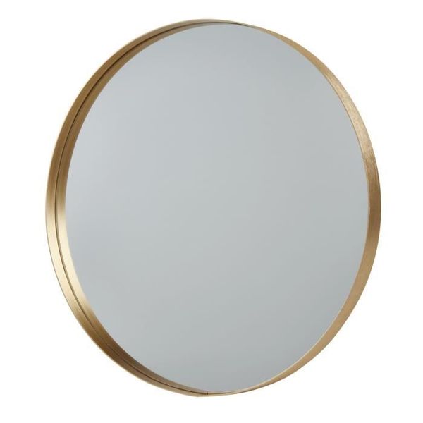 Miroir rond en aluminium 50 x 3 5 cm jaune dor