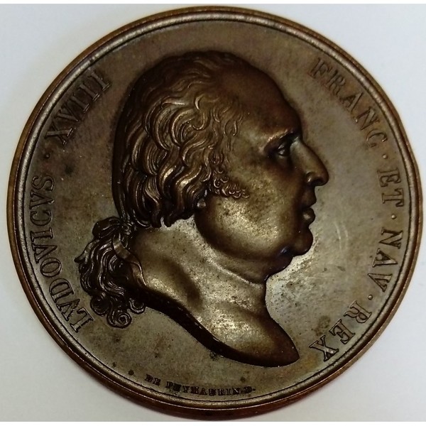 Medaille louis xviii 1815 1824 arts commerce 1822